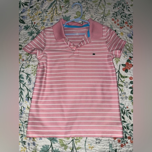 crown & ivy Other - Pink Striped Polo Top